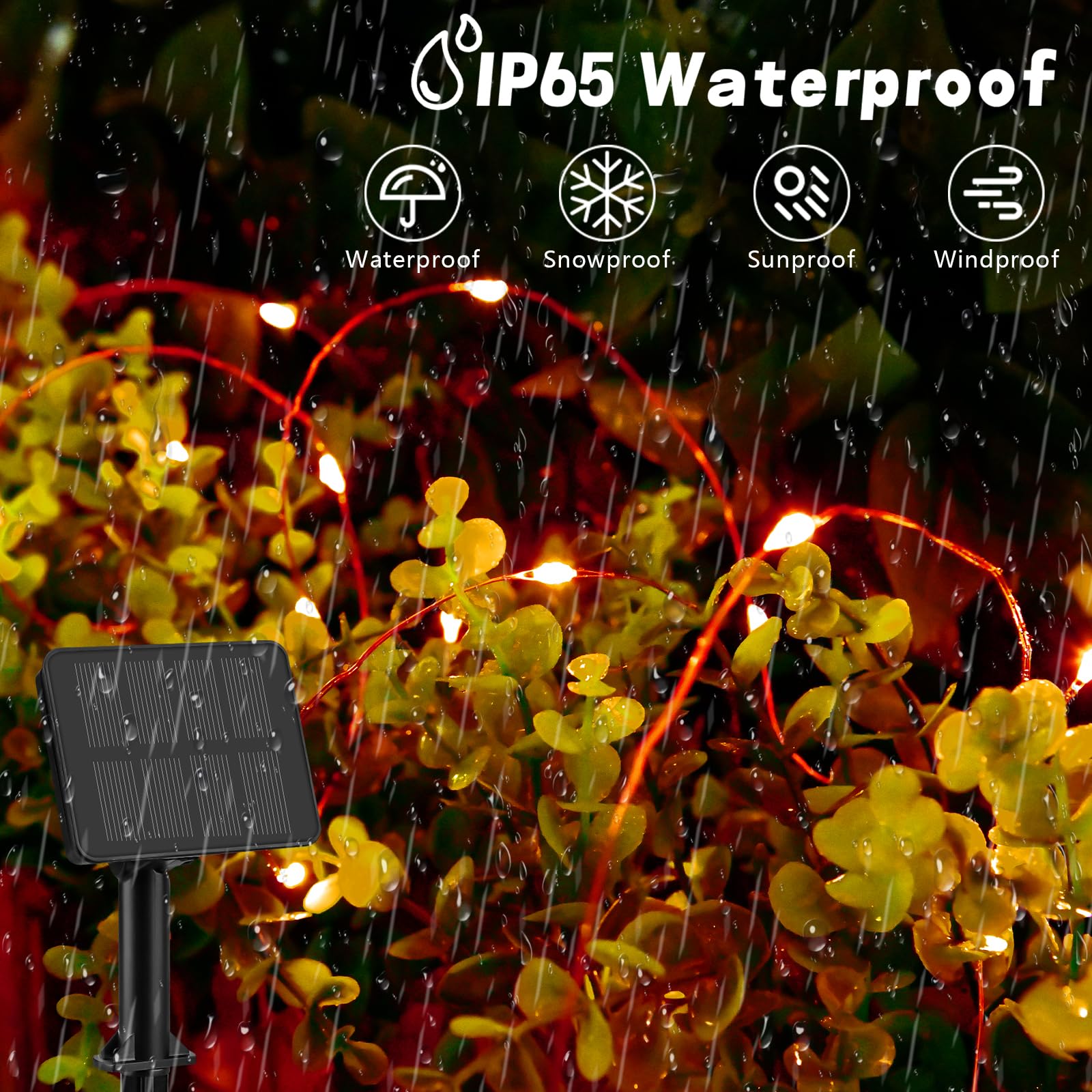 Gcstnn Garden Solar Lights Outdoor, 5M 50 LED Solar Fairy Lights - Image 2