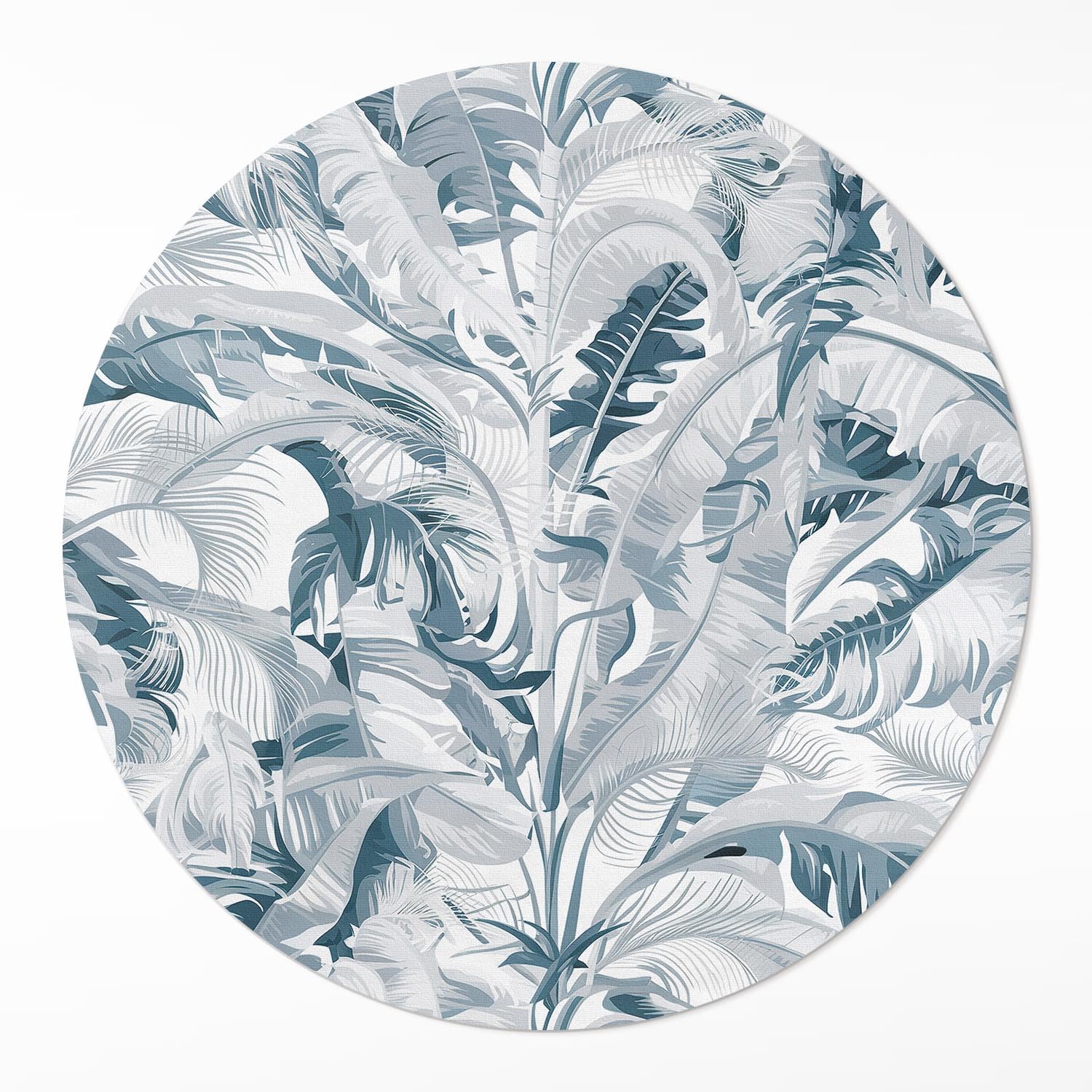 Tapis de sol vinyle cuisine et chambre ø60 cm décoratif anti-rayure motif feuilles