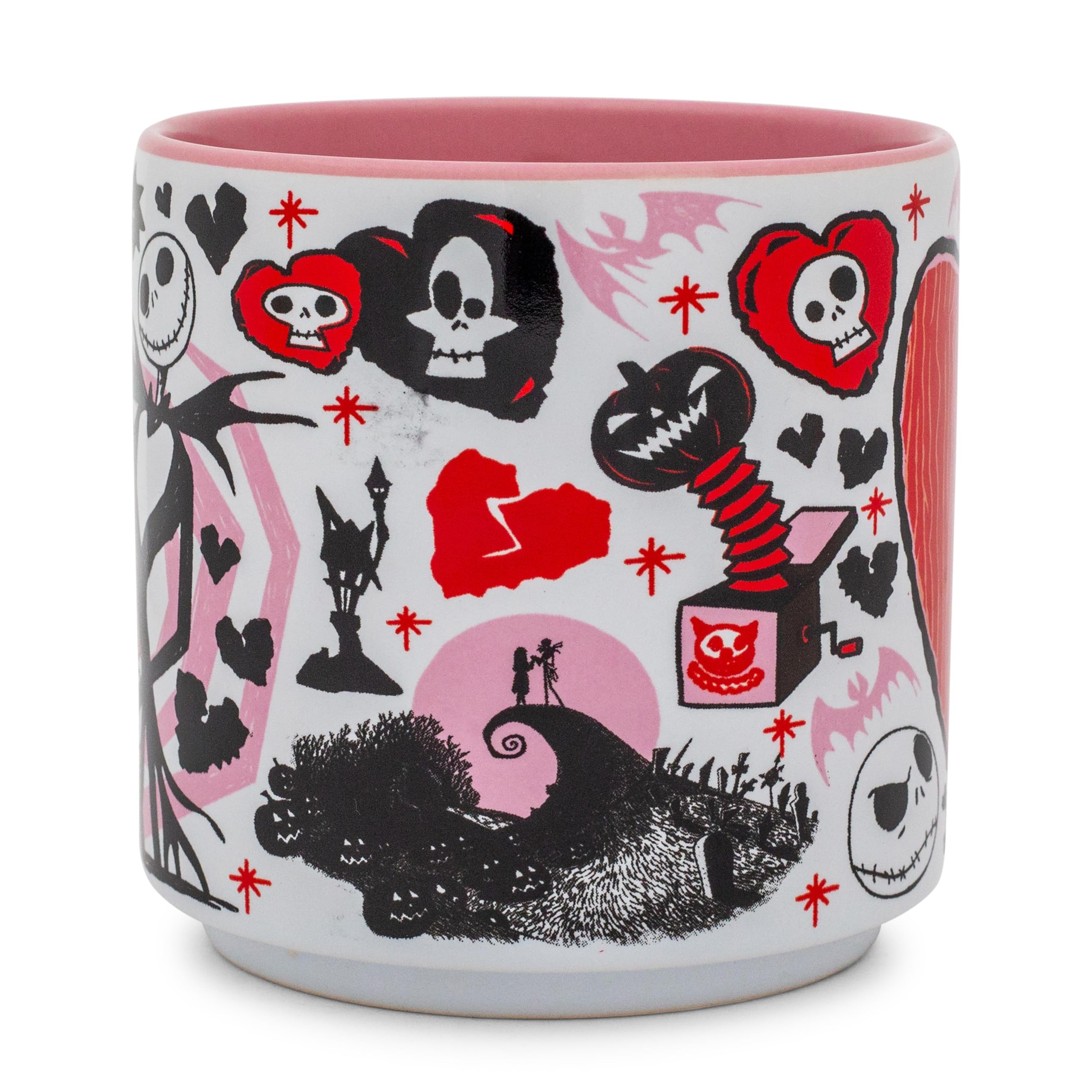 Silver Buffalo Disney 'The Nightmare Before Christmas' walentynki miasto kubek ceramiczny do układania w stos