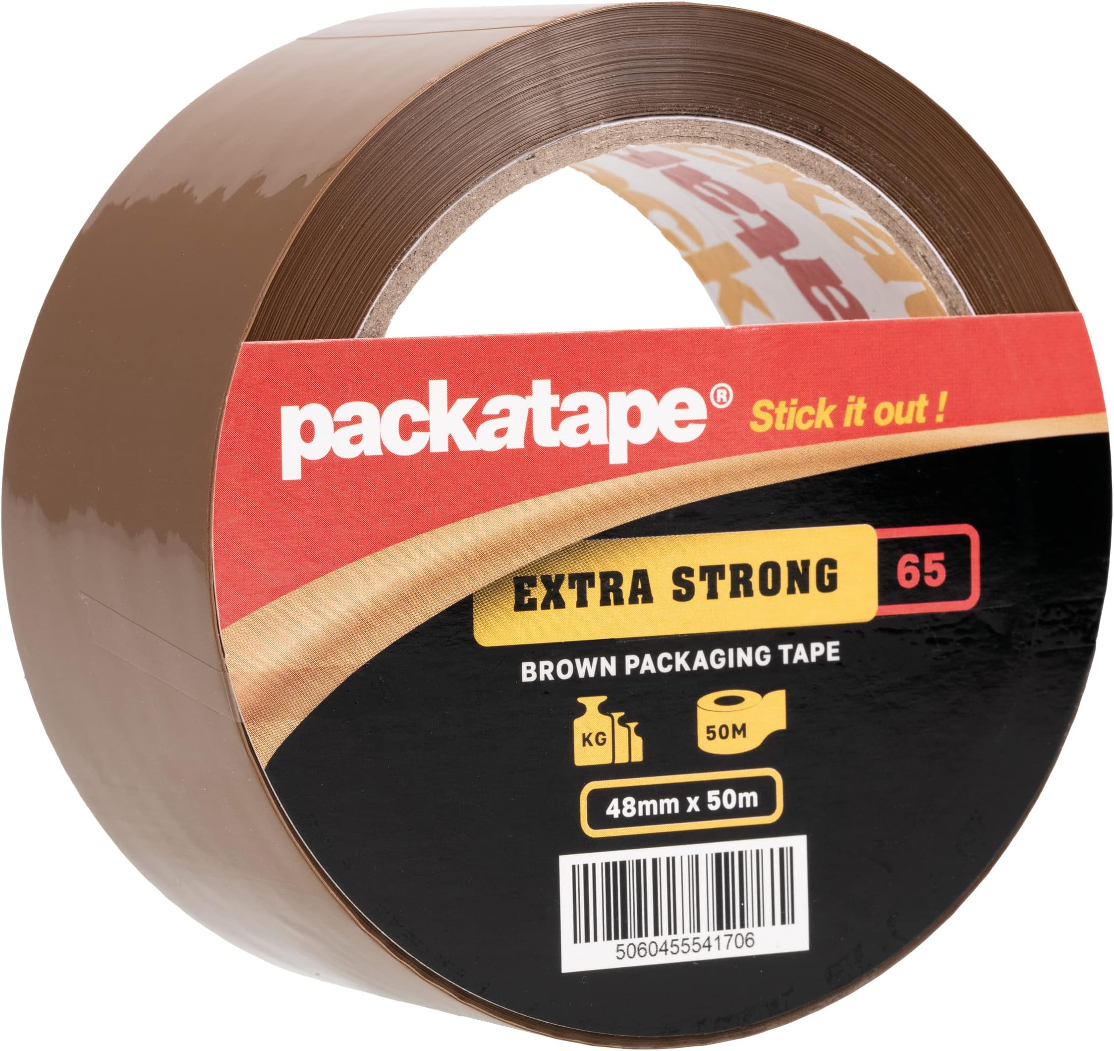 Packatape Single Roll Extra Strong Brown Packaging Tape 48mm x 50m Ideal for Parcel, Packing, Packaging, Storage Cardboard Boxes
