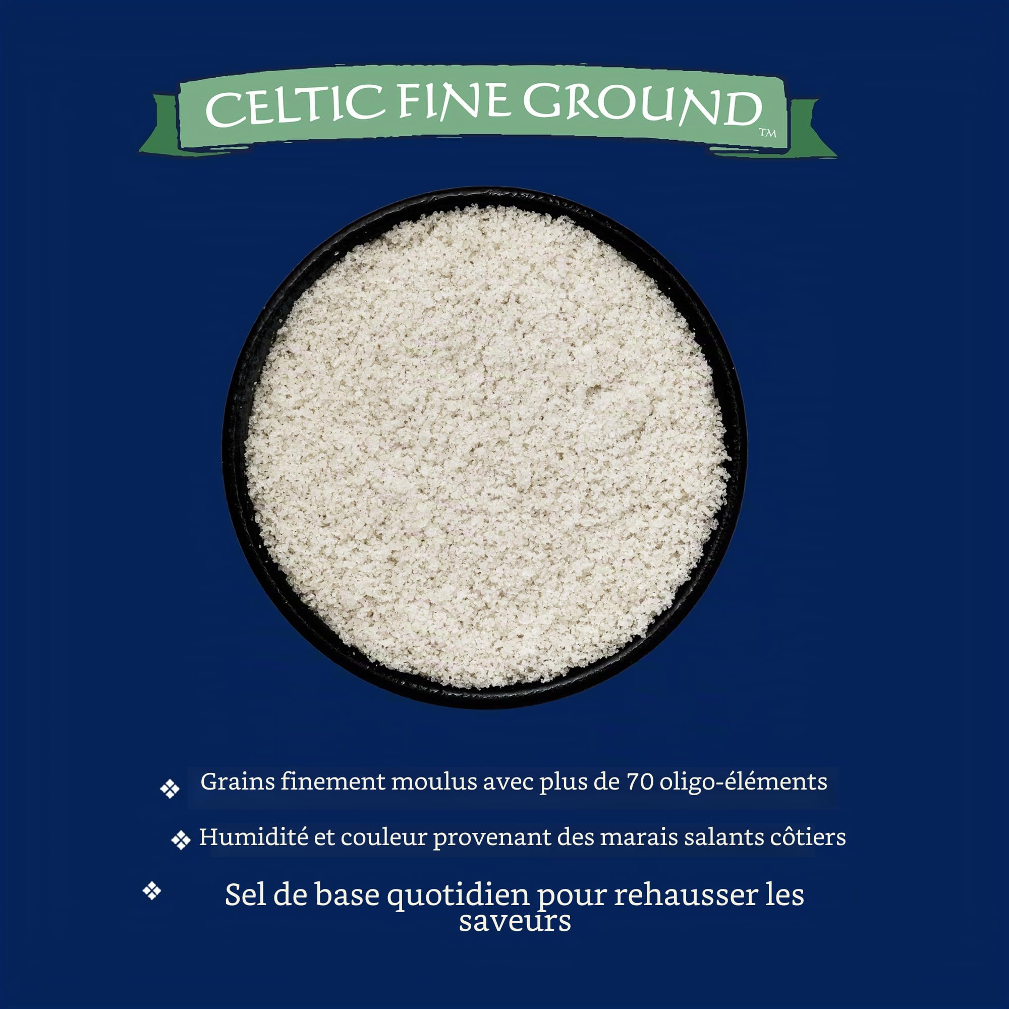 Celtic Sea Salt Sac scellable, idéal pour la cuisson et la cuisson, le décapage ou la finition, sans gluten, casher 1 lb. (2 pack) sol fin