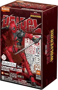 BLOKEES Marvel Deadpool & Wolverine Champion Class 04 Deadpool Model Kit - Assembly Required - No Tools - No Cutting - No Glue - No Paint - Age 14+