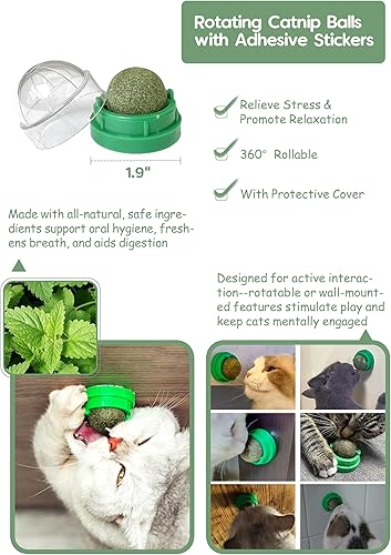 Miniatura 4 de Juguetes para gatos de interior, juego de 21 juguetes interactivos con resortes, ratones, cuerdas de hierba gatera, bolas de pompón, campanas, bola