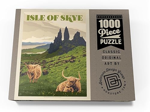 Miniatura 4 de MyPuzzle Scotland Isle of Skye, póster vintage, rompecabezas prémium de 1000 piezas para adultos