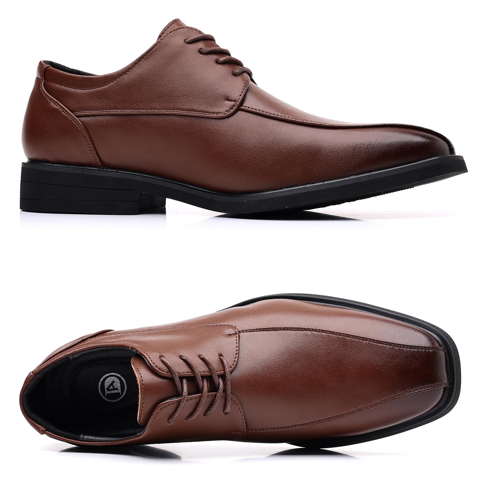 DADAWEN Chaussure Oxford pour Hommes Chaussures Homme Ville Costume Mariage Bureau Marron 42