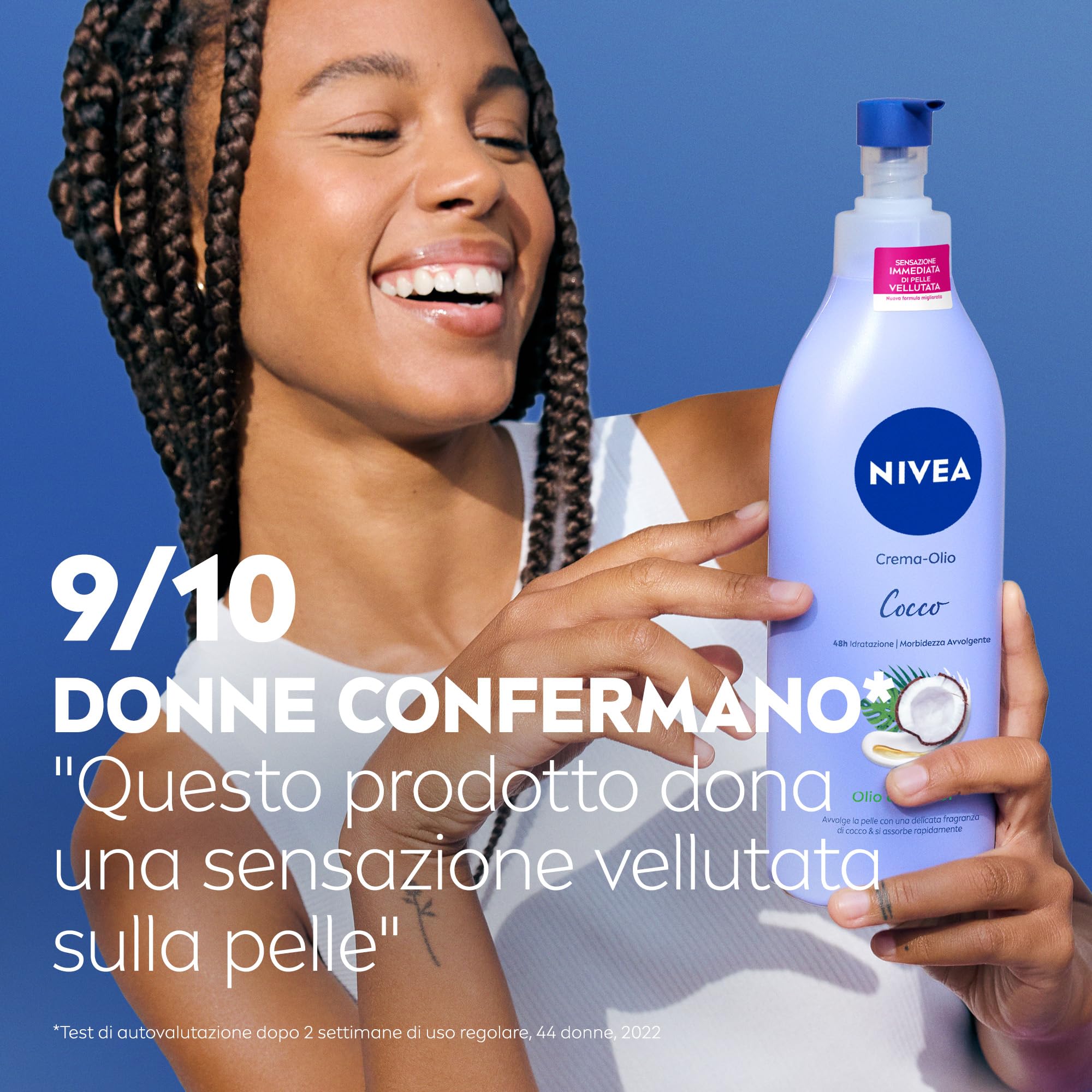 NIVEA Crema-Olio Cocco & Olio di Monoi 400 ml, Crema idratante corpo 48h, Crema corpo profumata con Olio di Monoi e fragranza di Cocco, Crema corpo idratante pelle secca vellutante