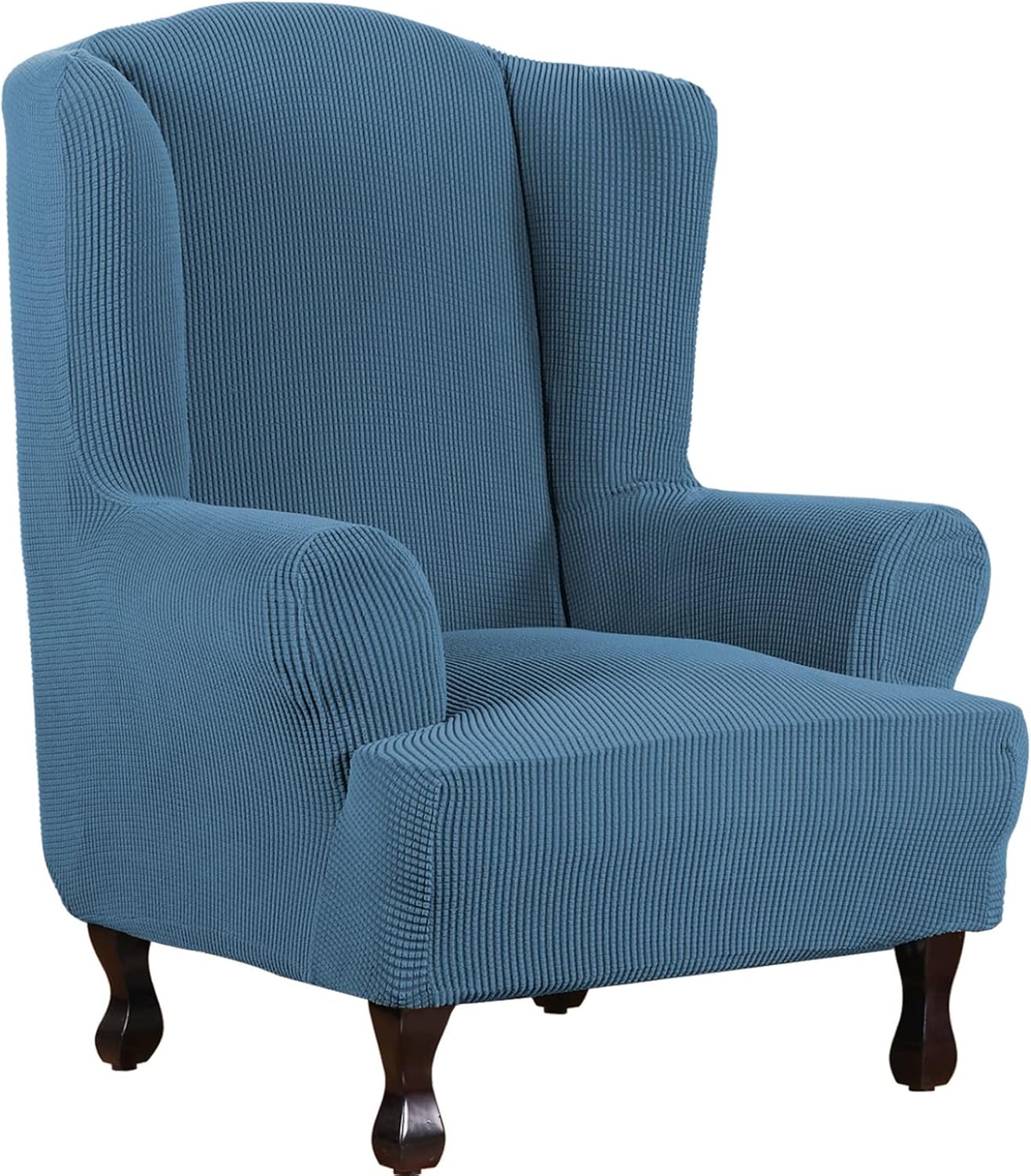 Konsilsa Wing Chair Slipcover, 1 Piece Washable High Stretch Armchair Slipcovers Wingback Chair Cover Couch Covers Chair Protectors Cover Furniture Protector for Office Bar Counter (Color : Brown)