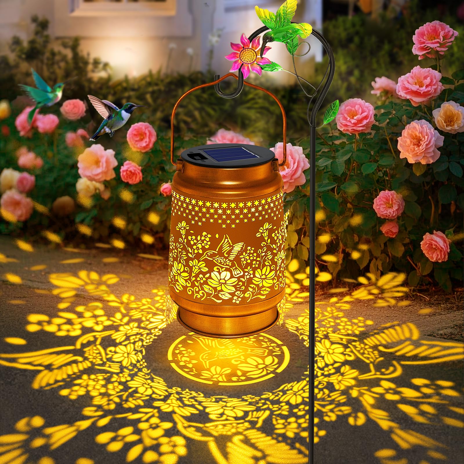 Solar Lanterns Outdoor Hummingbird Garden Decor, Birthday Gifts for Women
