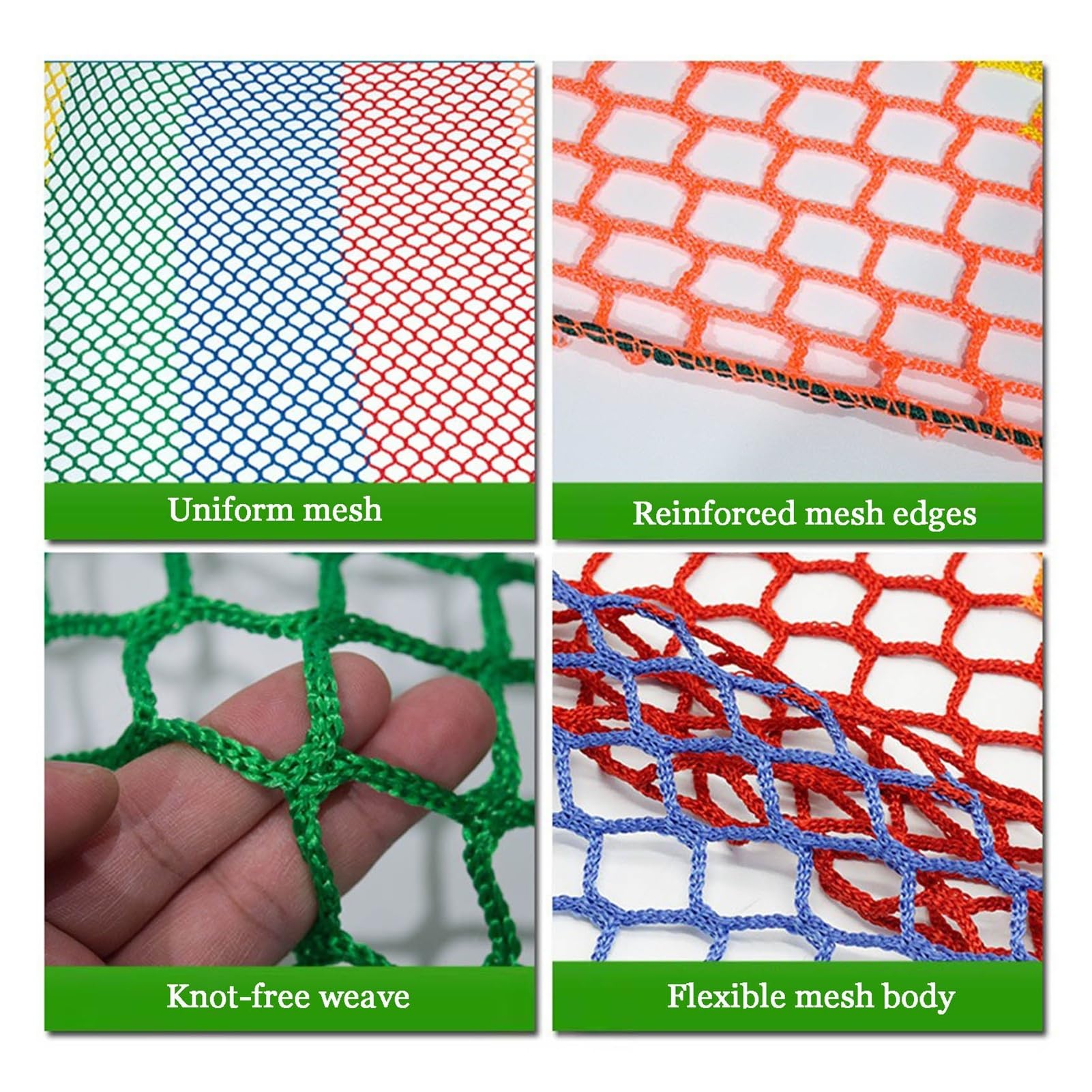 Rosso de Seguridad para Parques Infantiles Poliéster Resistente sin Nudos 1.5x10m (4.9x32.8ft) Ideal para Barandillas de Zonas Panorámicas y Estaciones de Esquí.
