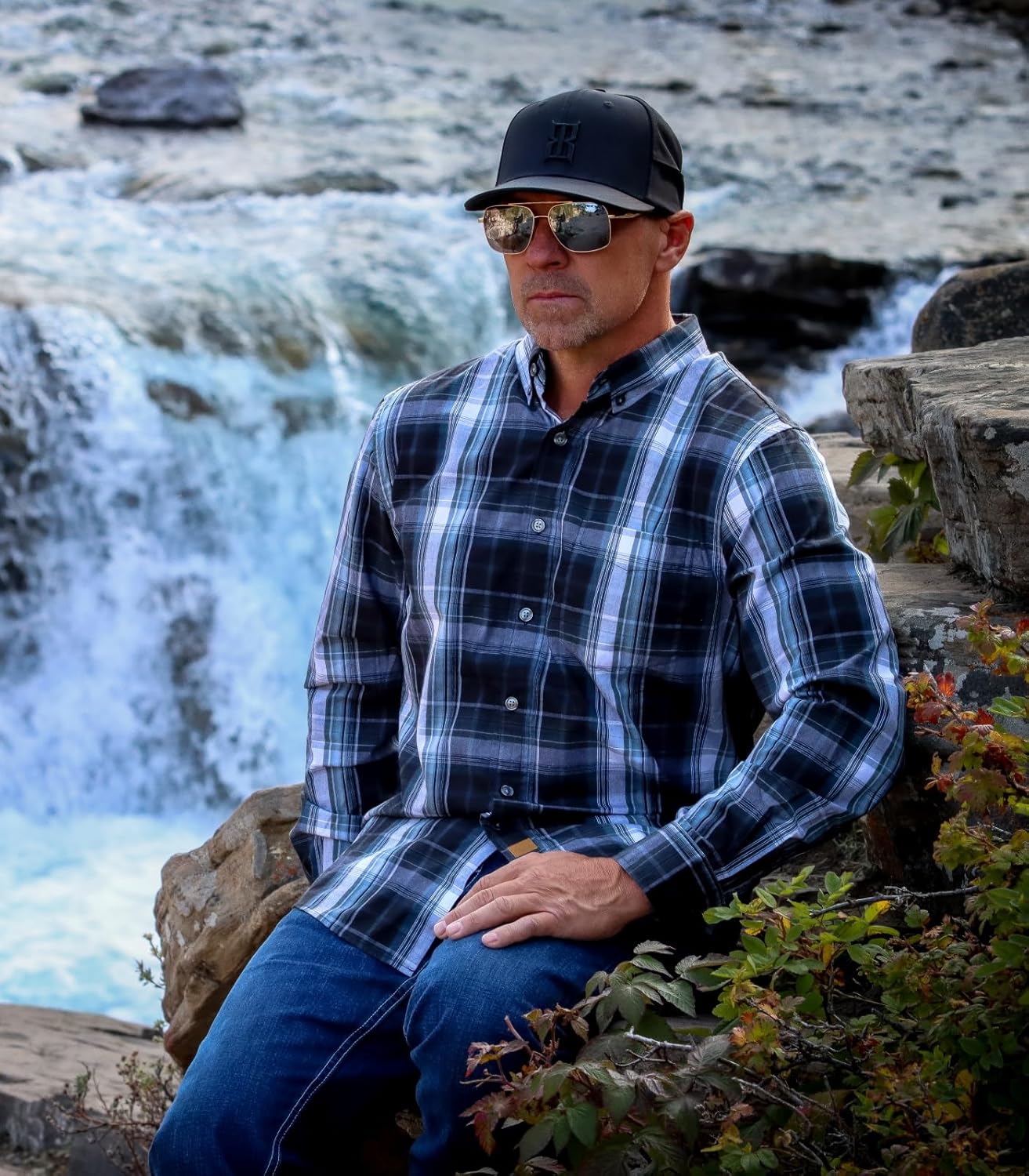 Dubinik® Mens Long Sleeve Button Down Shirts Plaid Casual Work Cotton Vintage Soft with Pocket Regular Fit - Image 5