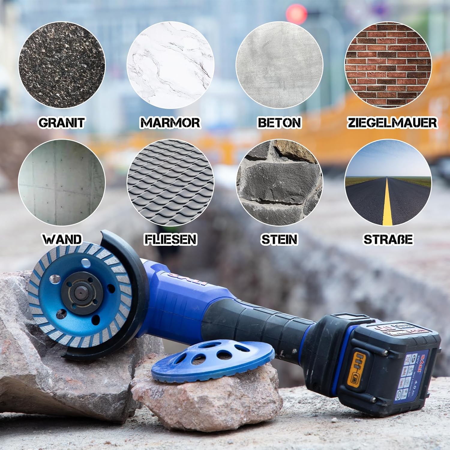 SALI 4.5 Inch 3pcs Concrete Grinding Wheels 27 Turbo Diamond Segments 5/8-11 Arbor Diamond Grinding Wheel Fit for Paint, Epoxy, Mastic Coating Removal