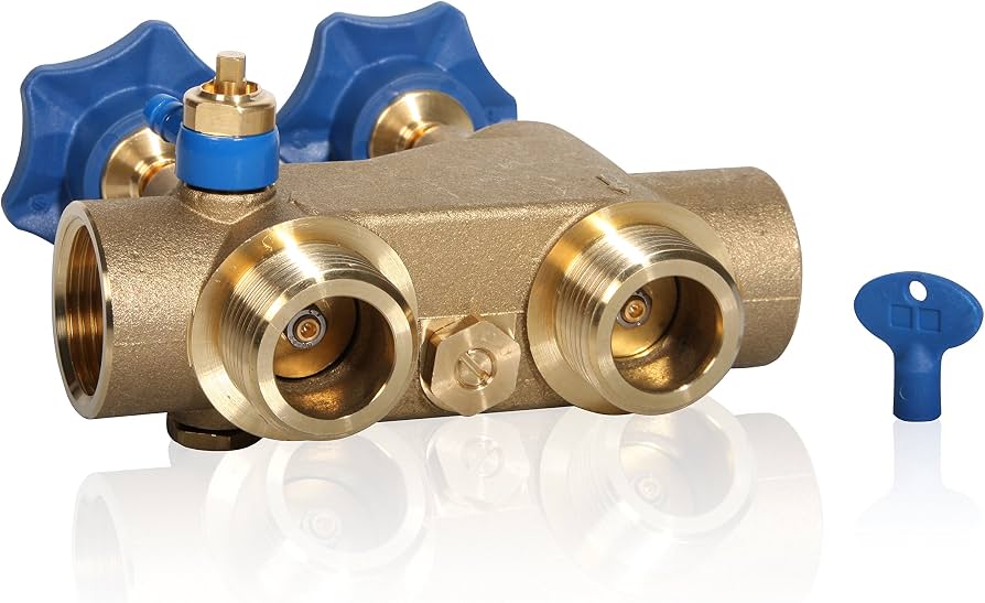 Produktbild von Ababeul Montageblock / Ventilblock – 1 Zoll IG X 1 ¼ Zoll AG Mit Prüfventil Für Wasserenthärter