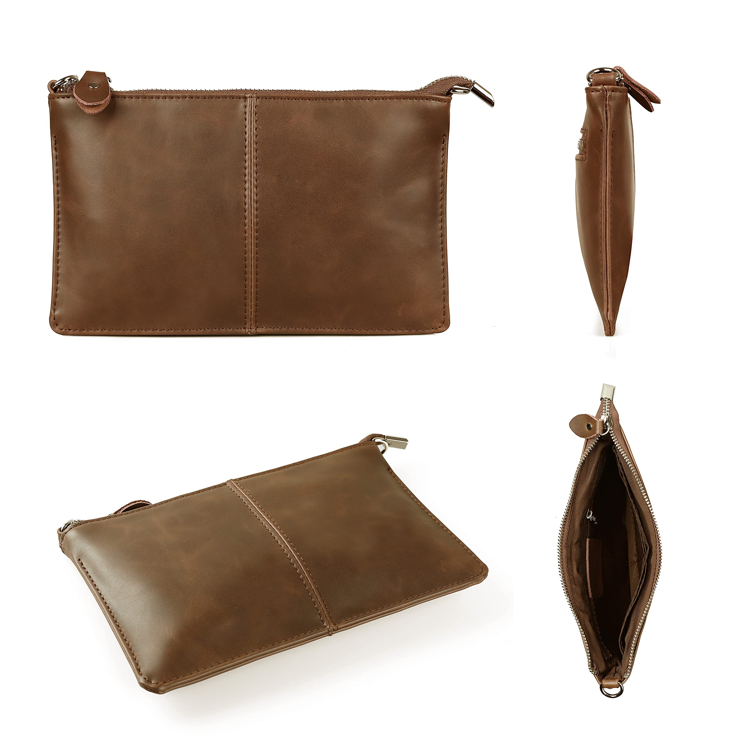 befen 100% leather, Leather Bag Contains Wrist and Crossbody Strap, Suitable for Festivals, Holidays, Big Phones
