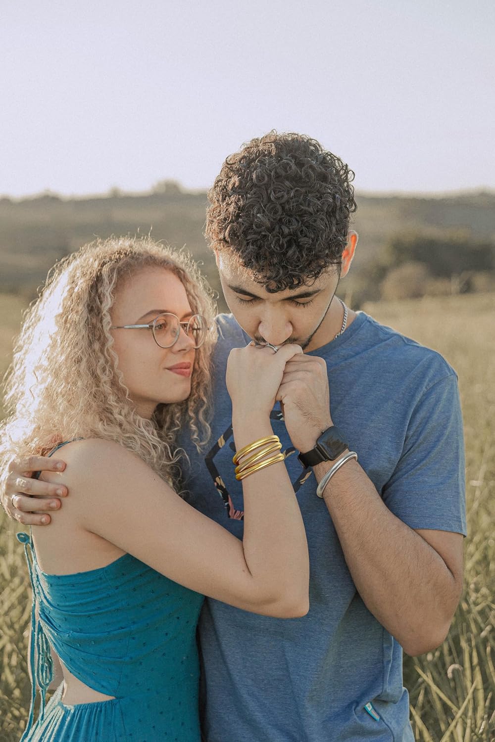 Gold Bangle Bracelets For Women Non Tarnish 14k Gold Plated Stackable Chunky Gold Bracelet Set Stretch Trendy Elastic Snake Chain Bracelet - Image 4