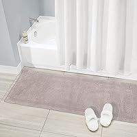 Vista 6 de WOVEN ST. Alfombra de baño de algodón con mechones Alfombra de área para spa, tocador, ducha, baños principales Textiles absorbentes de agua