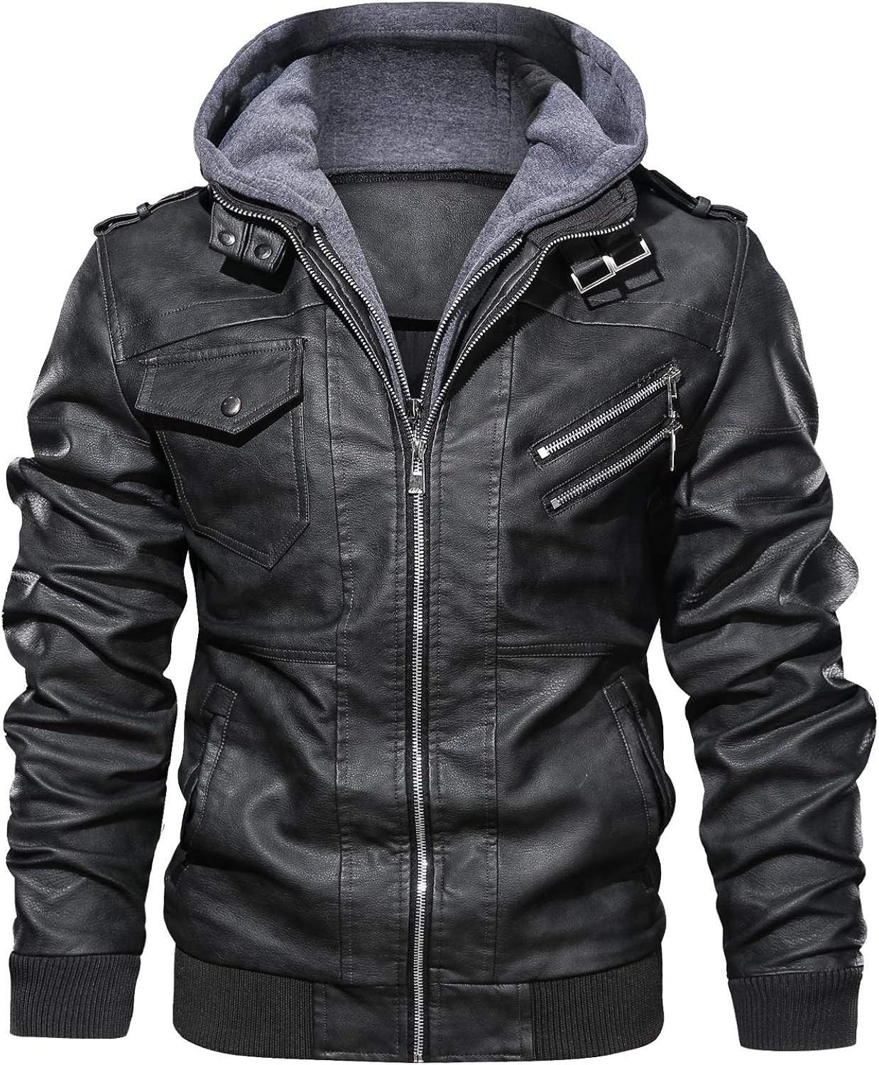 Faux Leather Motorcycle Jacket 
