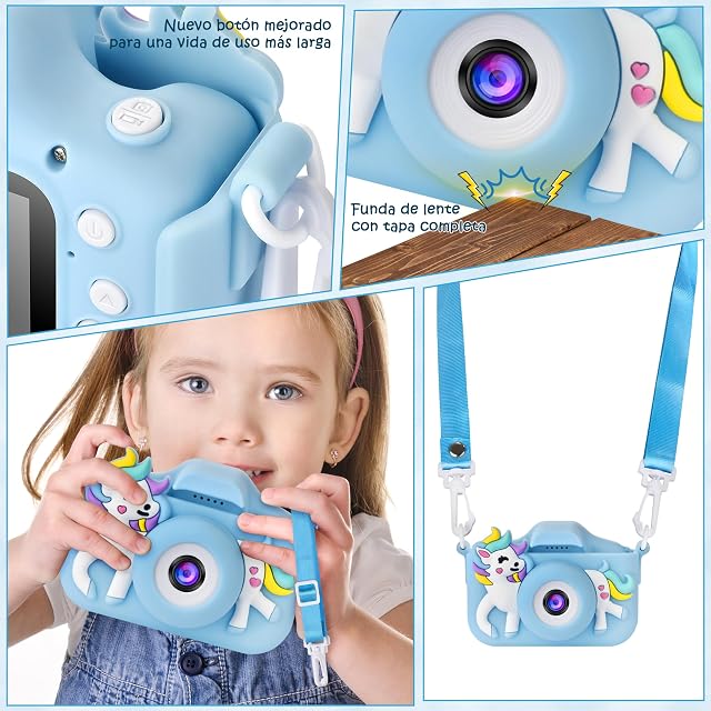 Foto 2 de 7 de ARNSSIEN Cámara para Niños, Juguetes de Cámara para Niños y Niñas, 1080P HD, Fotos y Vídeos