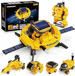 STEM Projects for Kids Ages 8-12, 6-in-1 Solar Robot Space Toys for Boys Kids 12-16, 120Pcs Building Science Experiment Kit, Birthday Gifts for 8 9 10 11 12 13 14 Years Old Boys, Girls, Teens