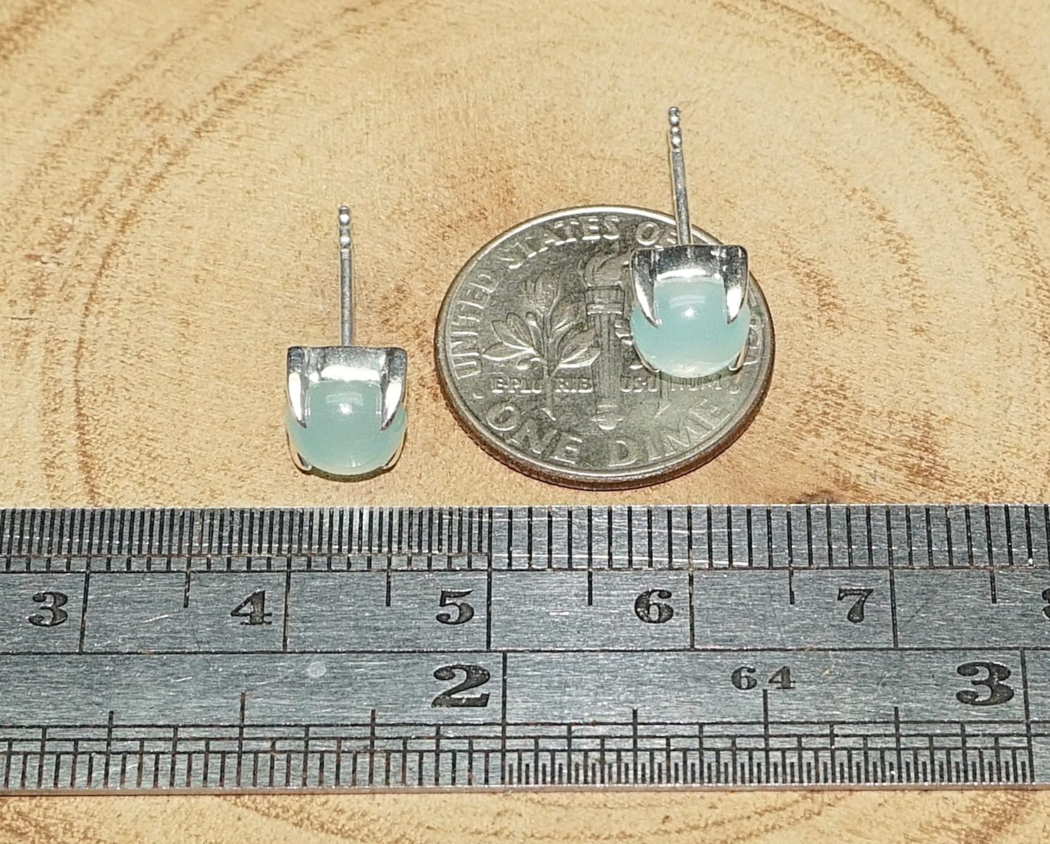 6mm Round Cabochon Genuine Rainbow Moonstone 925 Sterling Silver Stud Earrings June Birthstone, S16 - Image 8