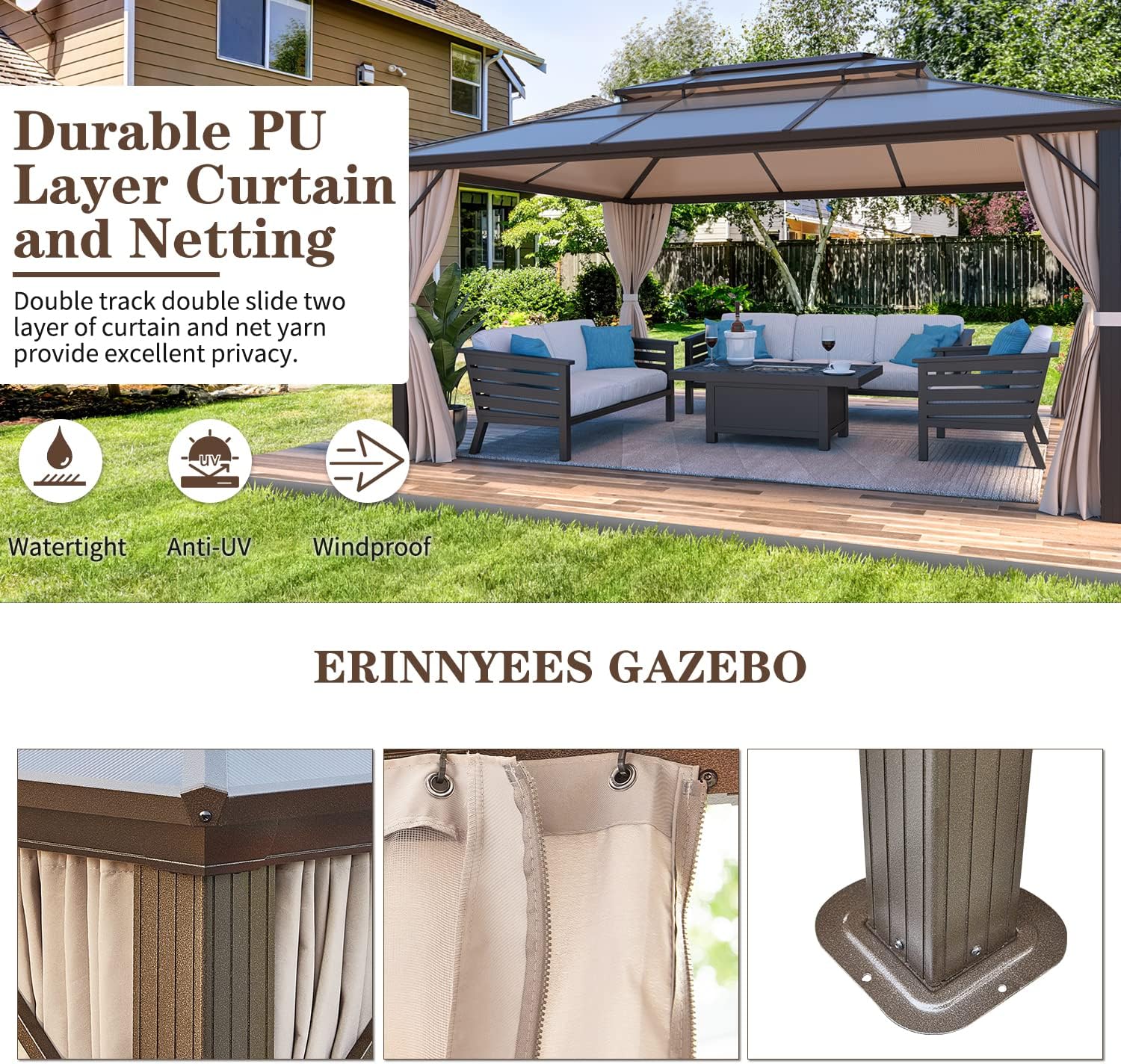 Buy Erinnyees 10' X 13' Hardtop Gazebo 