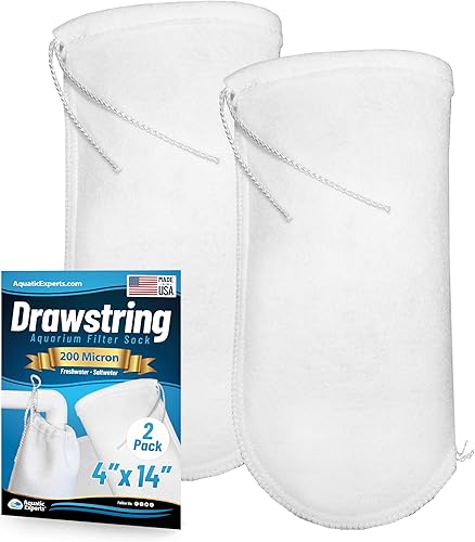 Miniatura 8 de Aquatic Experts Calcetines con filtro de cordón de 200 micrones, diseño sin anillo para sumideros, acuarios de agua salada y agua dulce, hechos a