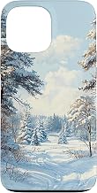 iPhone 13 Pro Max Snowy Forest Clearing Landscape Vintage Graphic Case