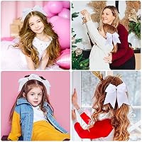 Vista 5 de Yunlly 50 lazos para el pelo de animadora de 8 pulgadas, lazos grandes para el pelo para niñas, portadores de cola de caballo, lazos elásticos