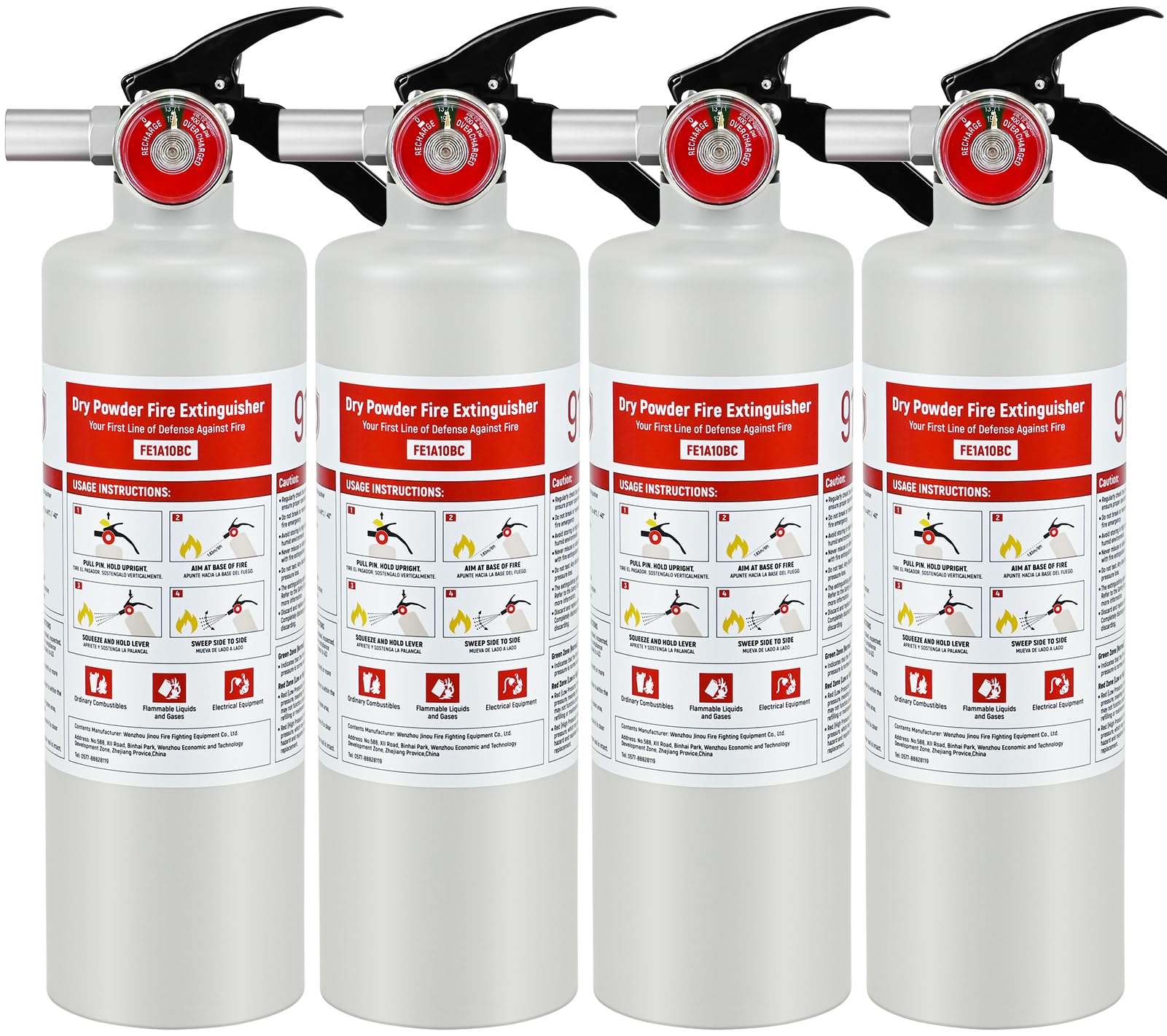 ABC Fire Extinguishers - 4 Pack, 2.5 lb -10 ABC Fire Extinguishers - 4 Pack, 2.5 lb -10