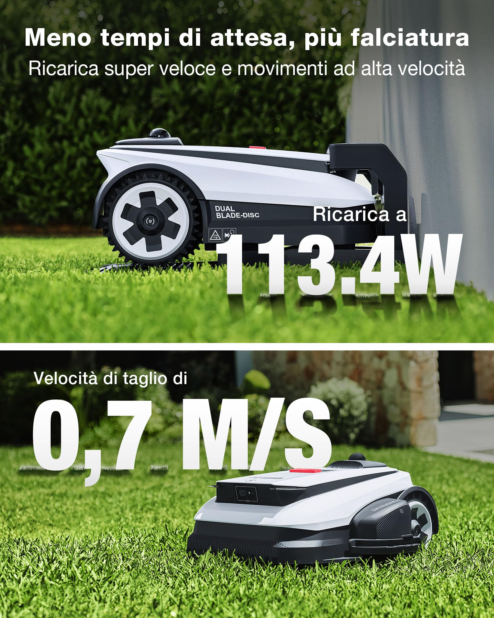 ECOVACS Goat A1600 LiDAR PRO Robot Tosaerba,Include Garage, senza Cavo Perimetrale, per Aree Fino a 1600 M², Navigazione Dual-LiDAR a 360°, Mappatura Automatica