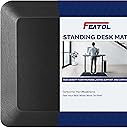FEATOL Anti Fatigue Mat for Standing, 9/10 Extra Thick Ergonomic Standing Desk Mat, Comfort & Durable Memory Foam Standing Mat at Home,Office All Day (20" x 32", Black, 1PC)