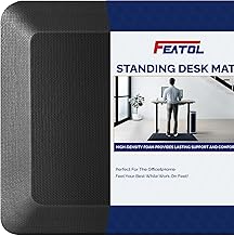 FEATOL Anti Fatigue Mat for Standing, 9/10 Extra Thick Ergonomic Standing Desk Mat, Comfort & Durable Memory Foam Standing Mat at Home,Office All Day (20" x 32", Black, 1PC)