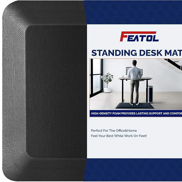 FEATOL Anti Fatigue Mat for Standing 9 10 Extra Thick Ergonomic Standing Desk Mat Comfort Memory Foam Standing