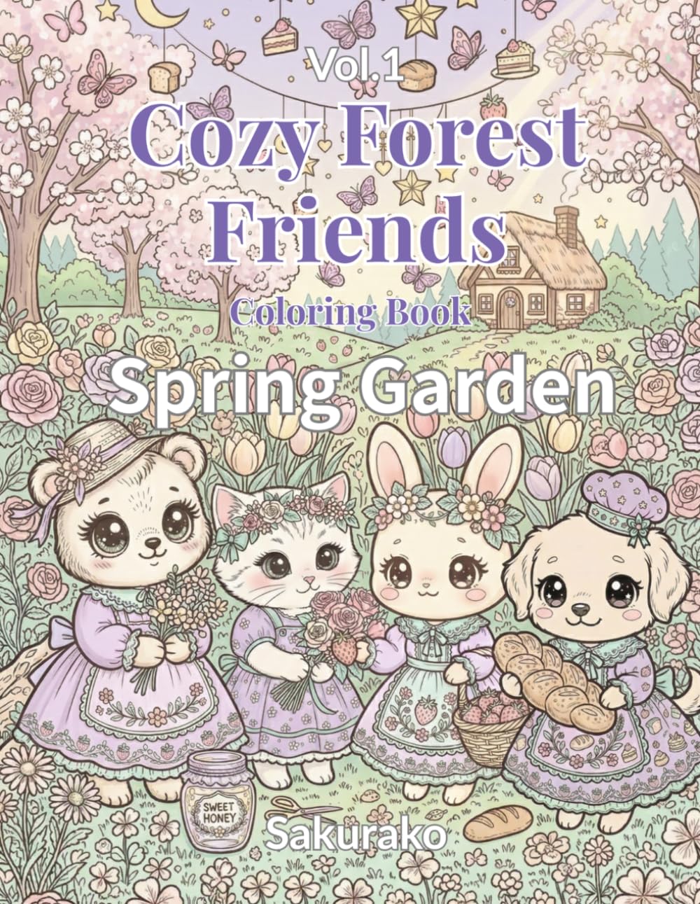 Cozy Forest Friends Coloring Book: Vol.1 Spring Garden