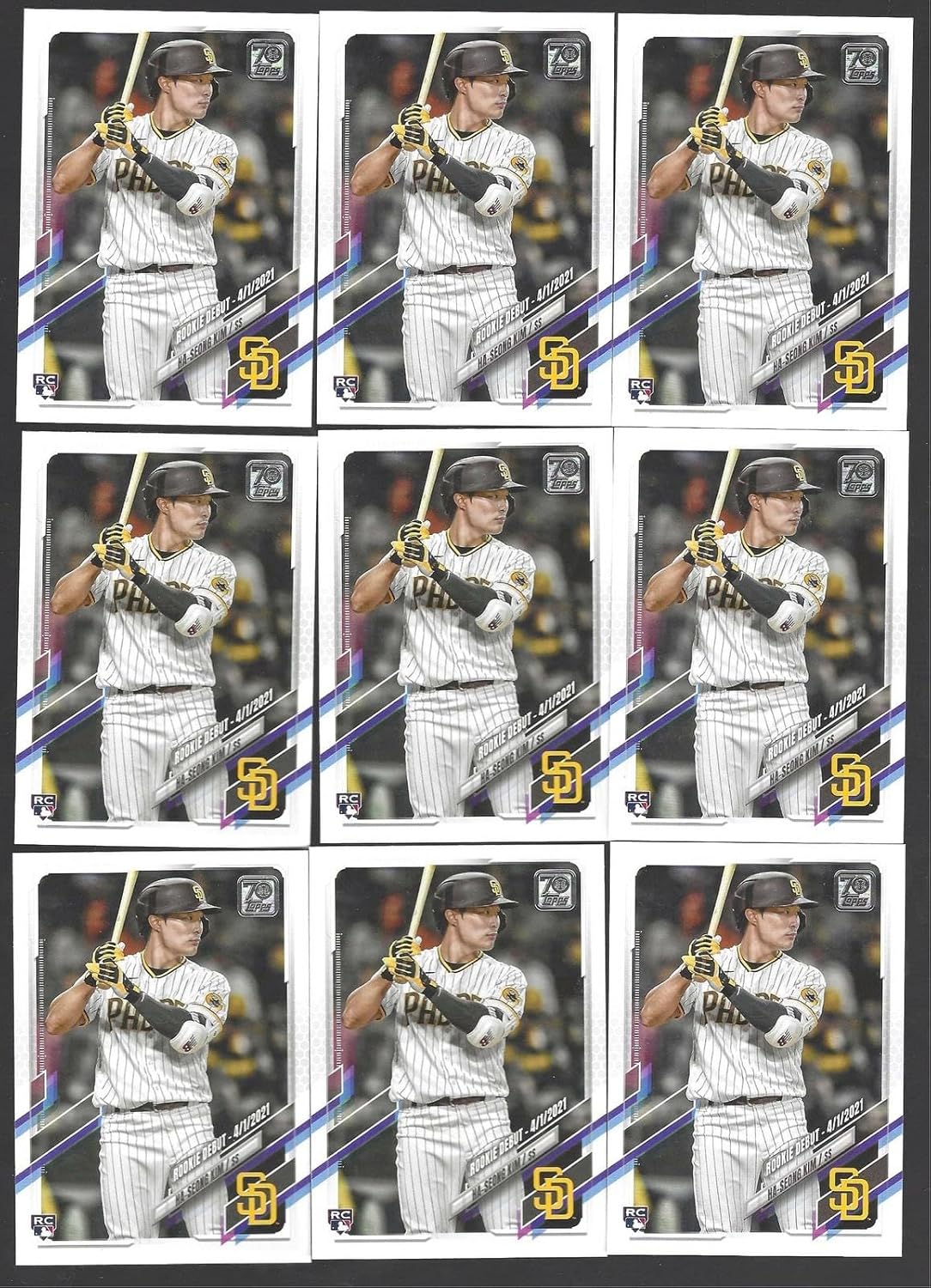 Ha-seong Kim Lot Of (21) 2021 Topps Update Series Base Rookie Debut Rc #us175 - Baseball Slabbed Rookie Cards