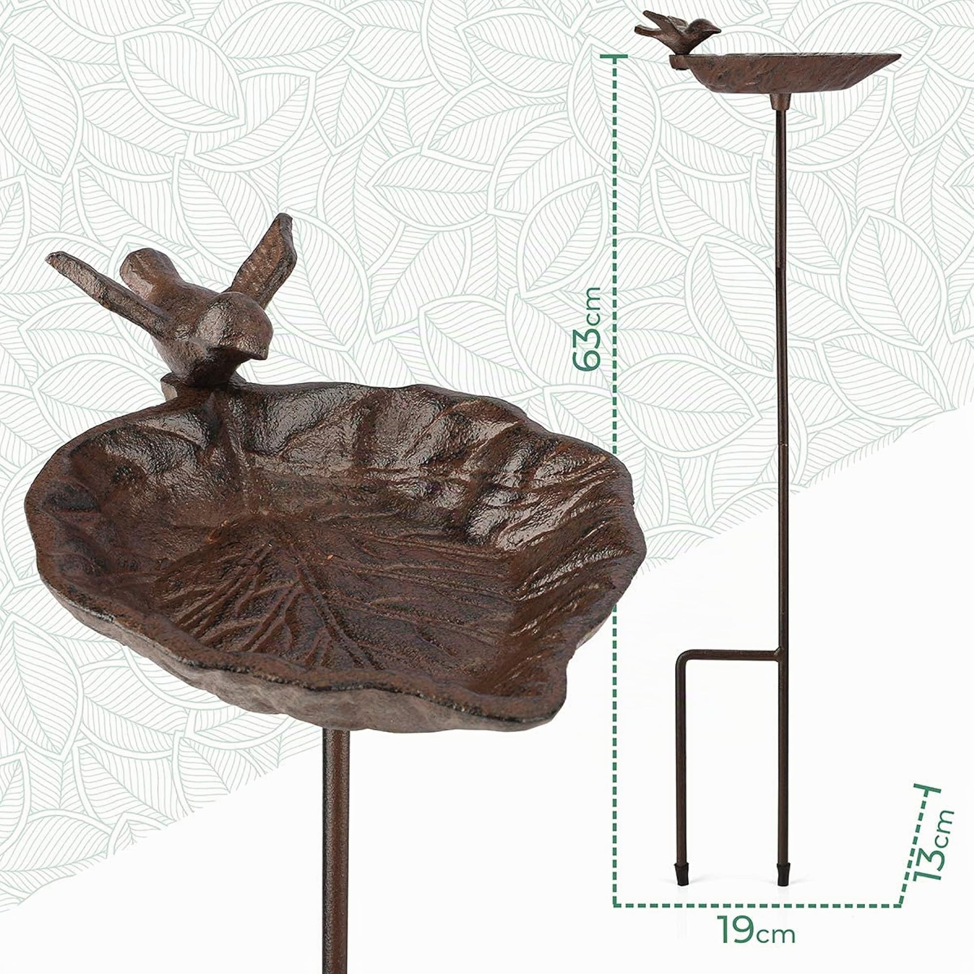 Abbeveratoio per uccelli in ghisa vintage per giardino - Fontana a colonna WILDLIFE FRIEND
