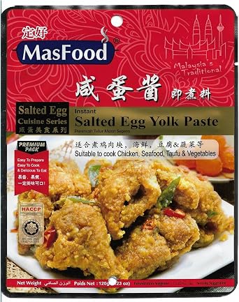 MasFood Instant Salted Egg Yolk Paste, Halal, 120g Each, Expiry 10th Mar 2028