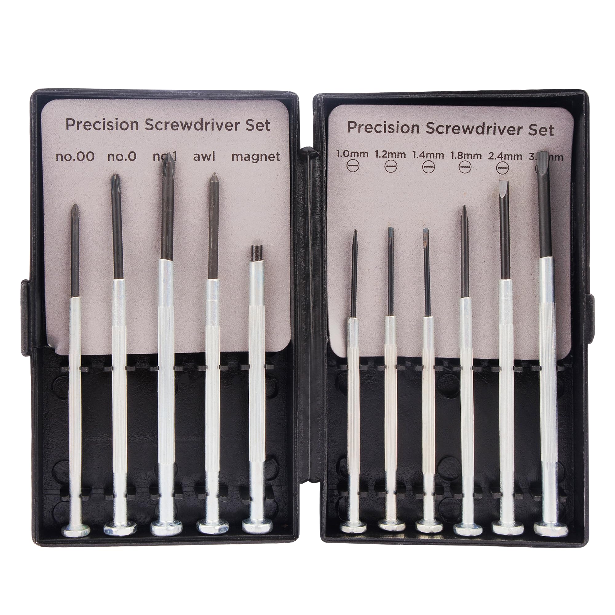 11pc Small Screwdriver Set with Hard Case, A Variety of Tiny Precision Screwdrivers Including Flatheads & Crossheads, for Spectacle Glasses, Jewellers, Toys, Watch Makers, Computer, Laptop Repair