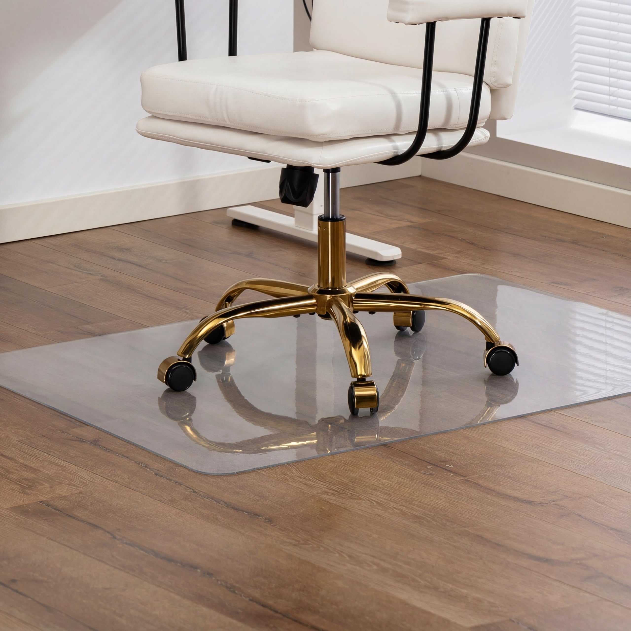 Office Chair Mat for Hardwood Floor 36 x 48 Clear PVC Floor Protector Mat for Rolling Chairs Heavy