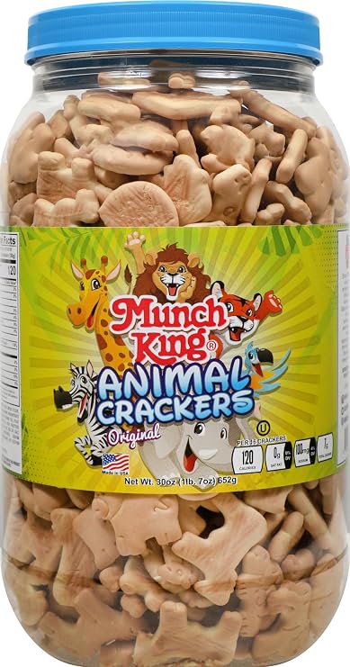 Munch King Snacks Animal Crackers 30 oz. Barrel