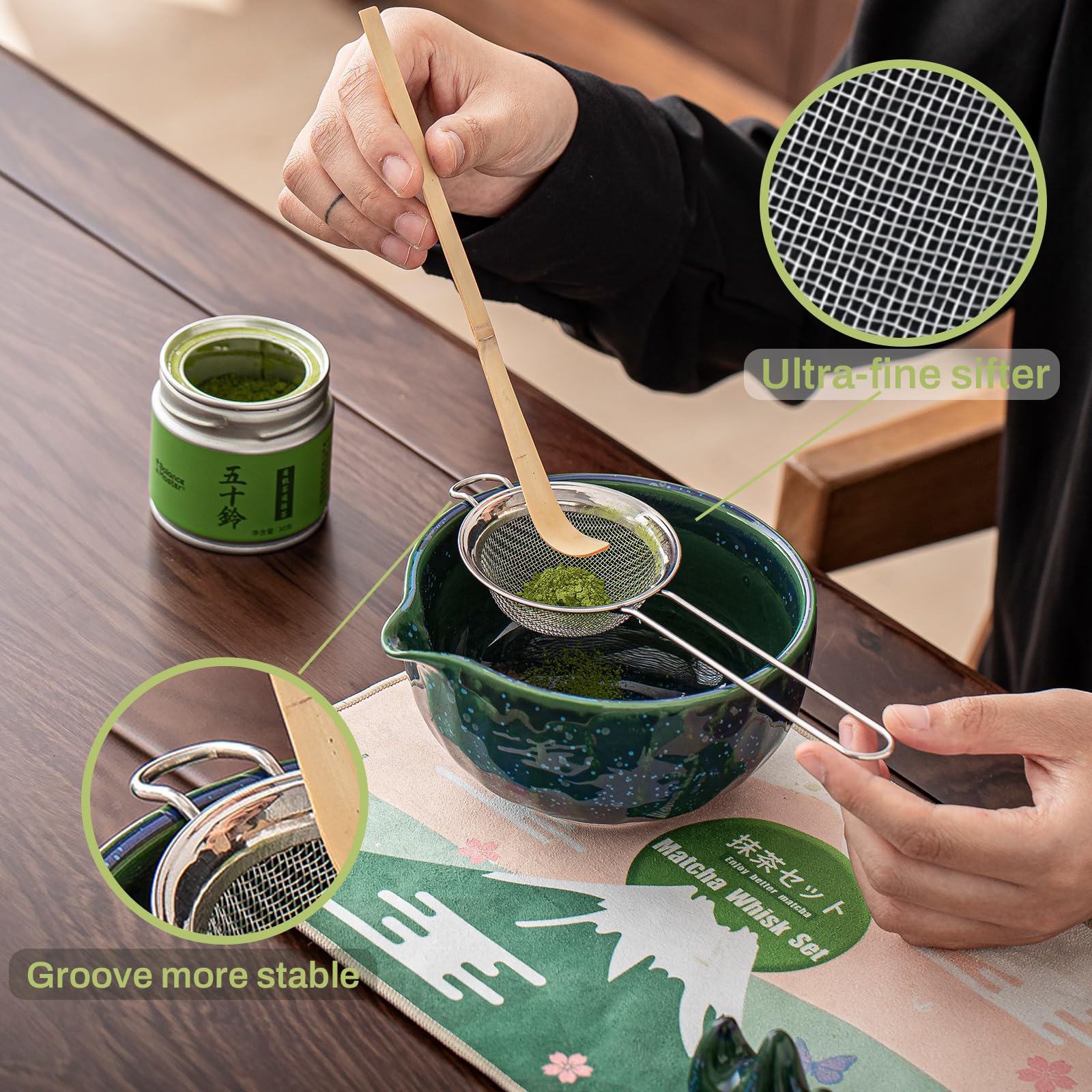 Matcha Whisk Set - Premium 9 Pcs Bamboo Whisk -3