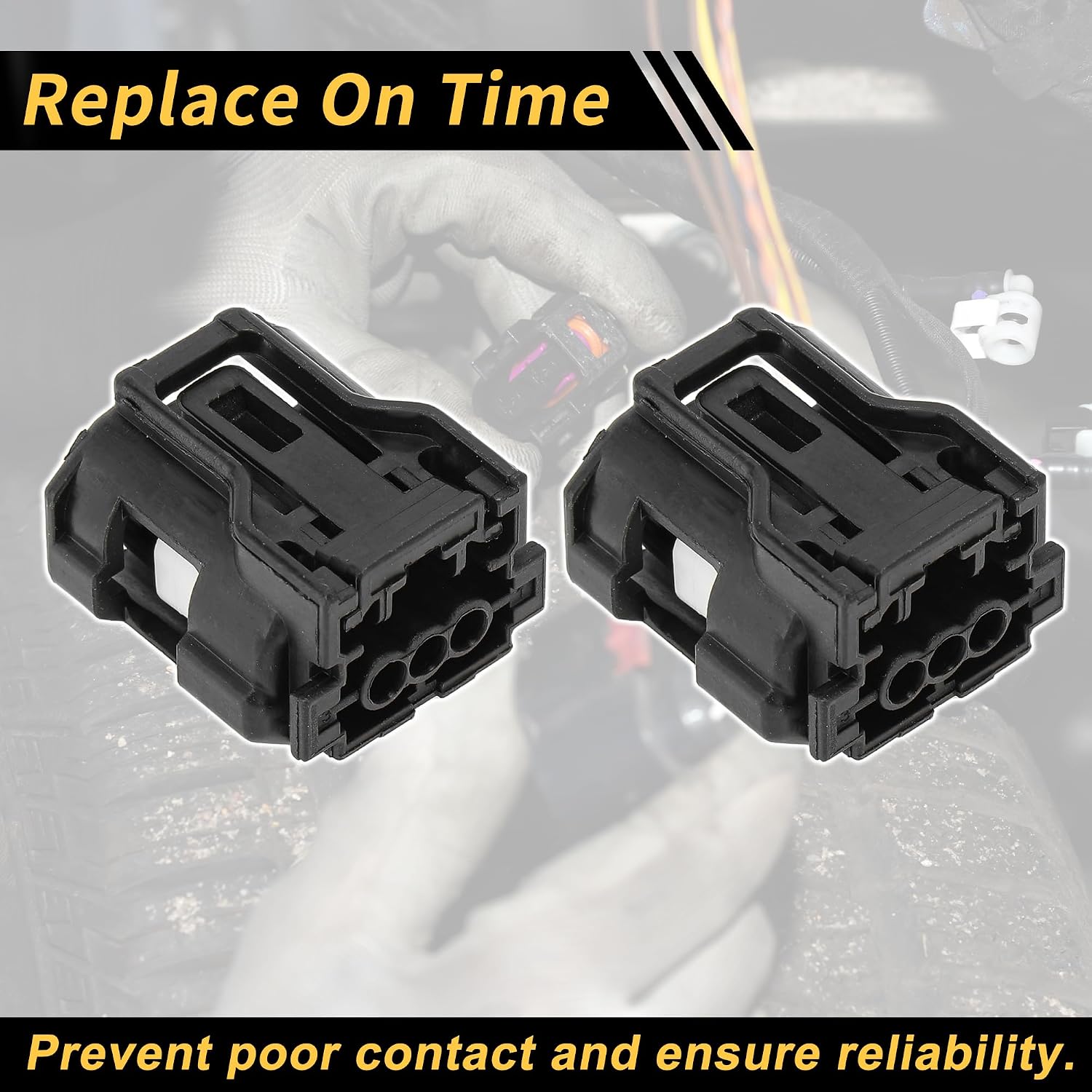 2 Pcs 3 Pins Camshaft Position Sensor Connector Plug for Lexus CT200h 2011-2014 Female Connector Terminal Housing Plug Connector No.9091905060