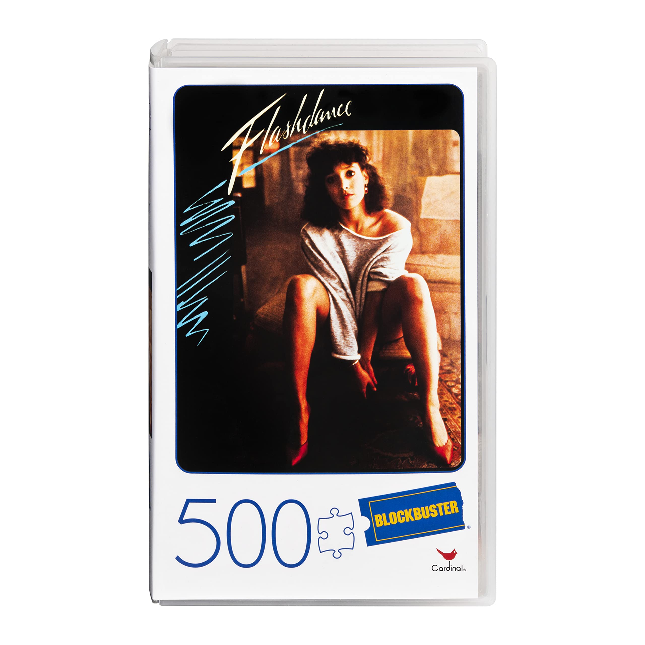 500-Piece Puzzle in Plastic Retro Blockbuster VHS Video Case, Flashdance