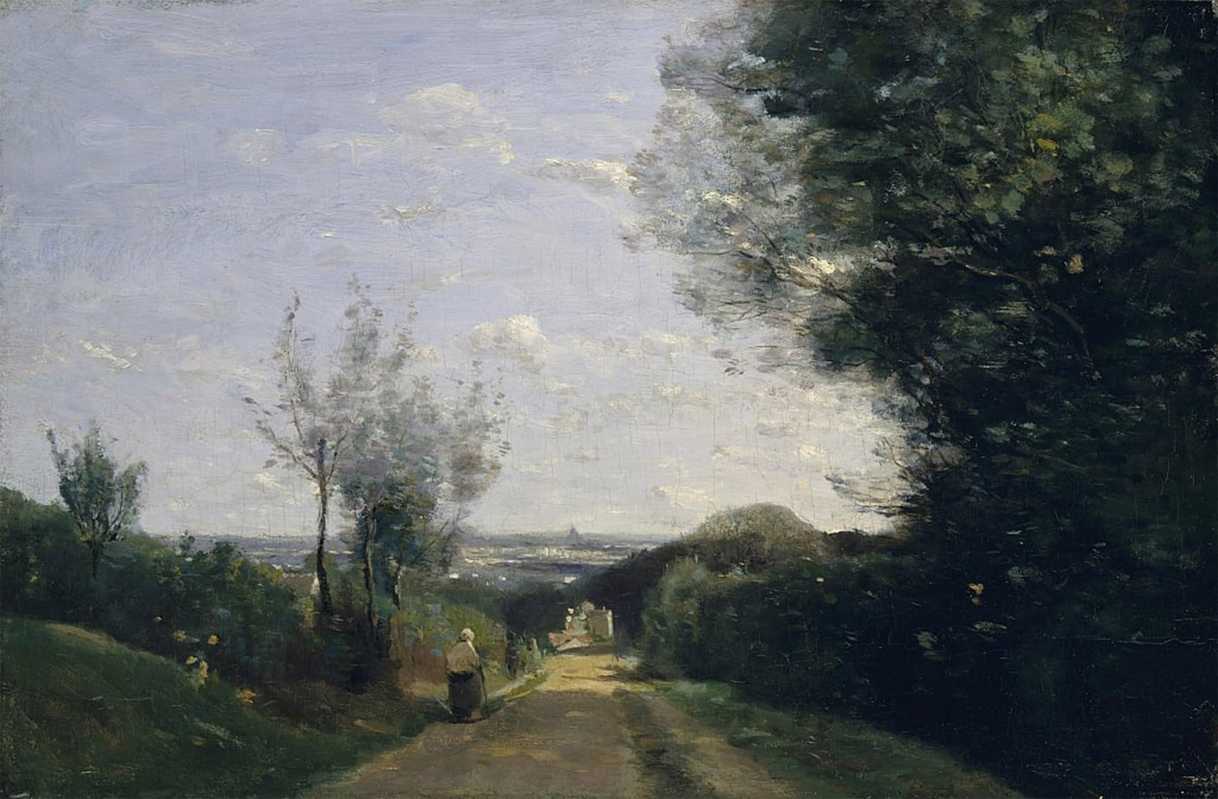SERENDIPITP Retro Picture Poster Wall Art Pictures Painting The Environs of Paris by Jean Baptiste Camille Corot Wall Art Canvas Print for Wall Decor 60x90cm