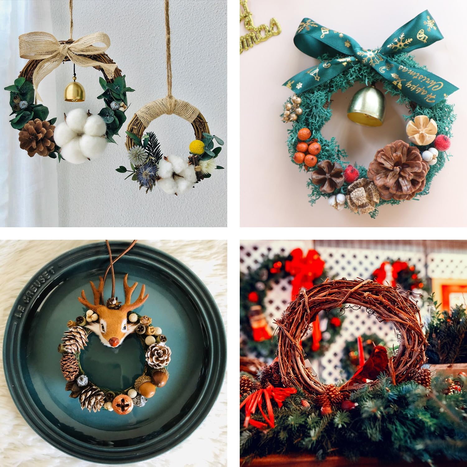 40 Pieces 4 Inch Natural Grapevine Wreath, Small Grapevine Wreaths, Vine Branch Wreath, for Christmas, Weddings, DIY Crafts, Parties and Festive Holiday Ornaments