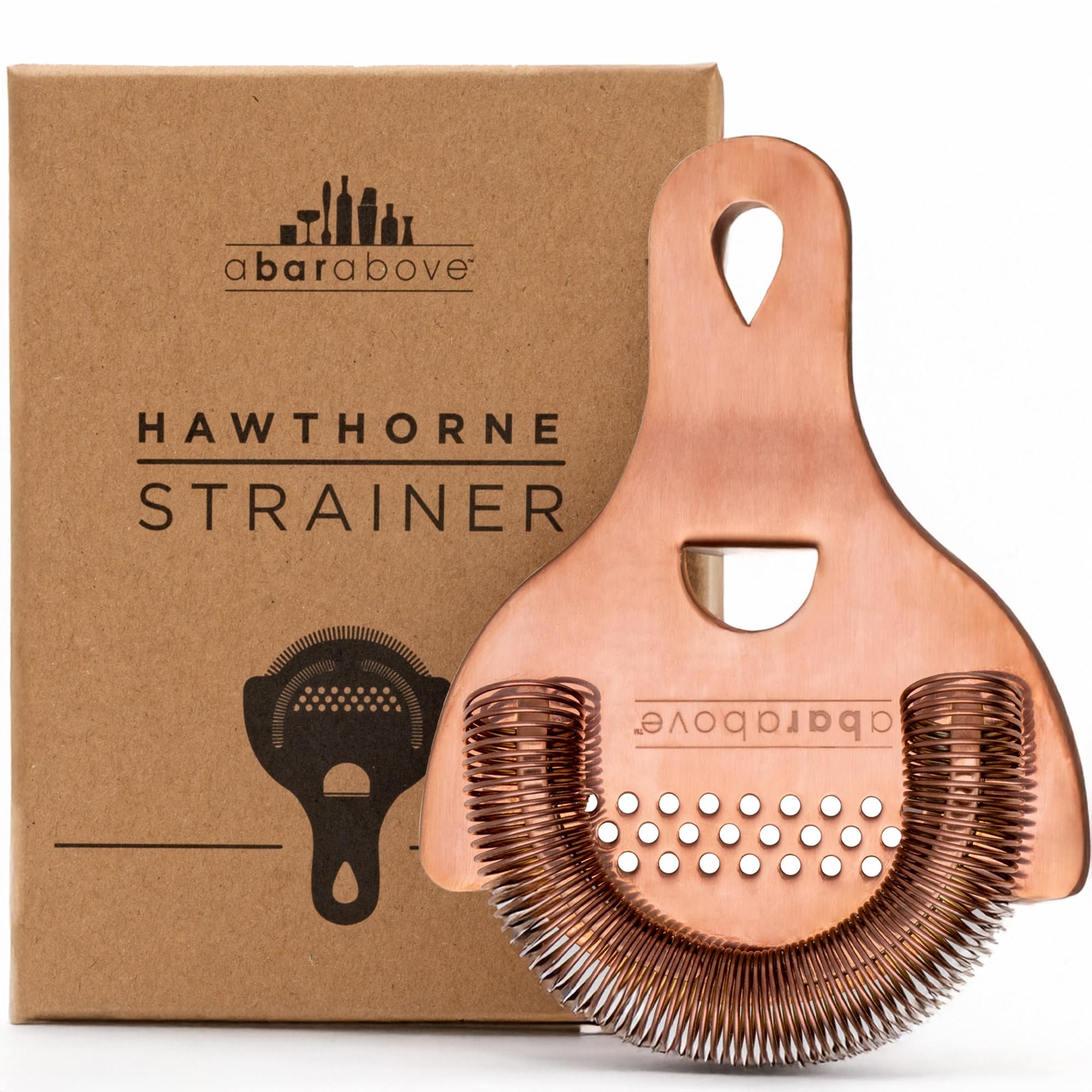 Antique Copper Hawthorne Strainer Cocktail, Bar Strainer Cocktail, with High-Density Spring, Mirrored Antique Copper Drink Strainer, Cocktail Strainer, for Boston Shakers & Mixing Glasses