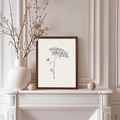 Miniatura 213 de Poster Master Póster de peonías – Estampado de flores retro – Ilustración floral – Ilustración en blanco y negro – Diseño de línea y abstracto –