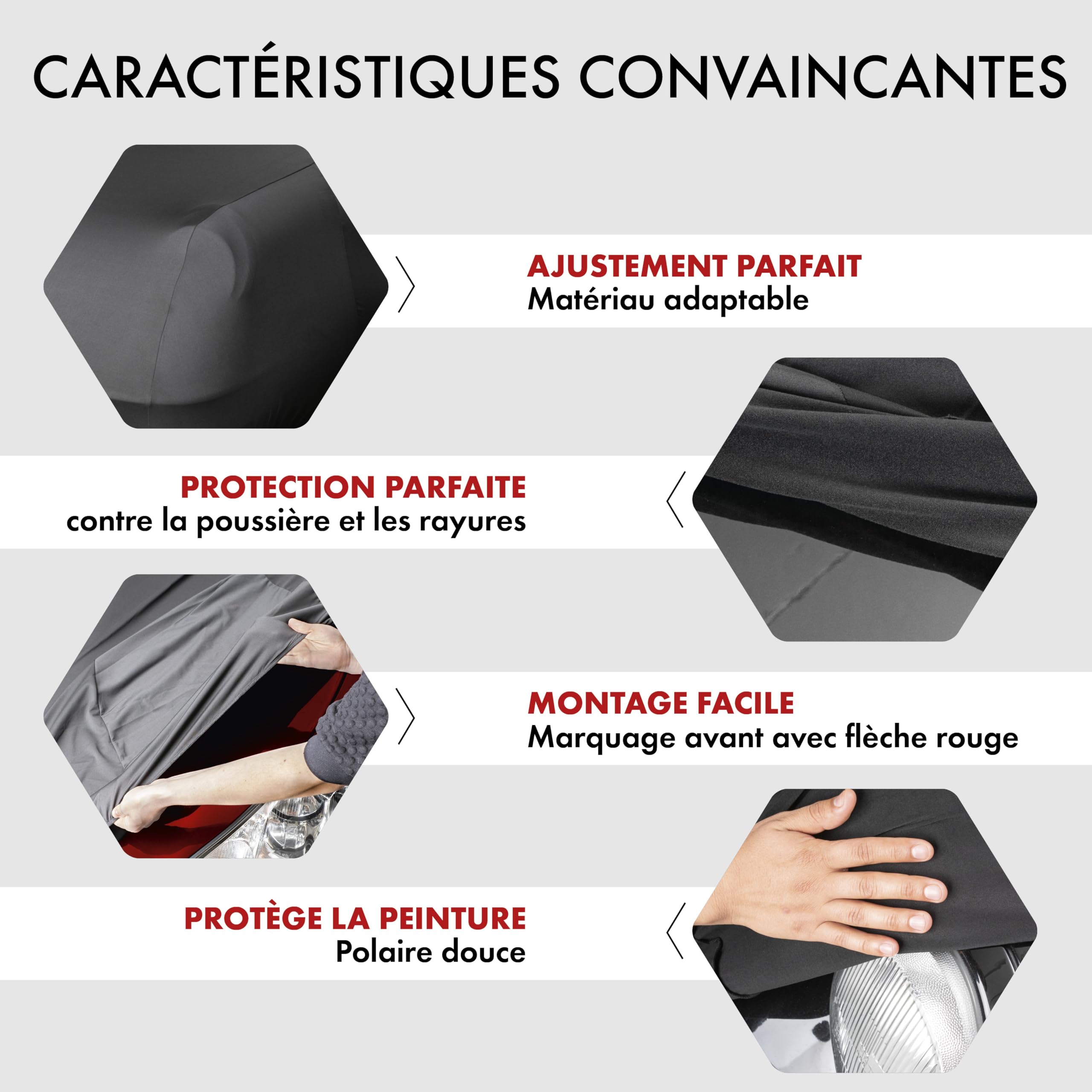 WALSER bâche d'intérieur pour Voiture Indoor Stretch, Bâche Complet pour l'intérieur, étanche à la poussière adaptée Voiture Taille 1 Noir