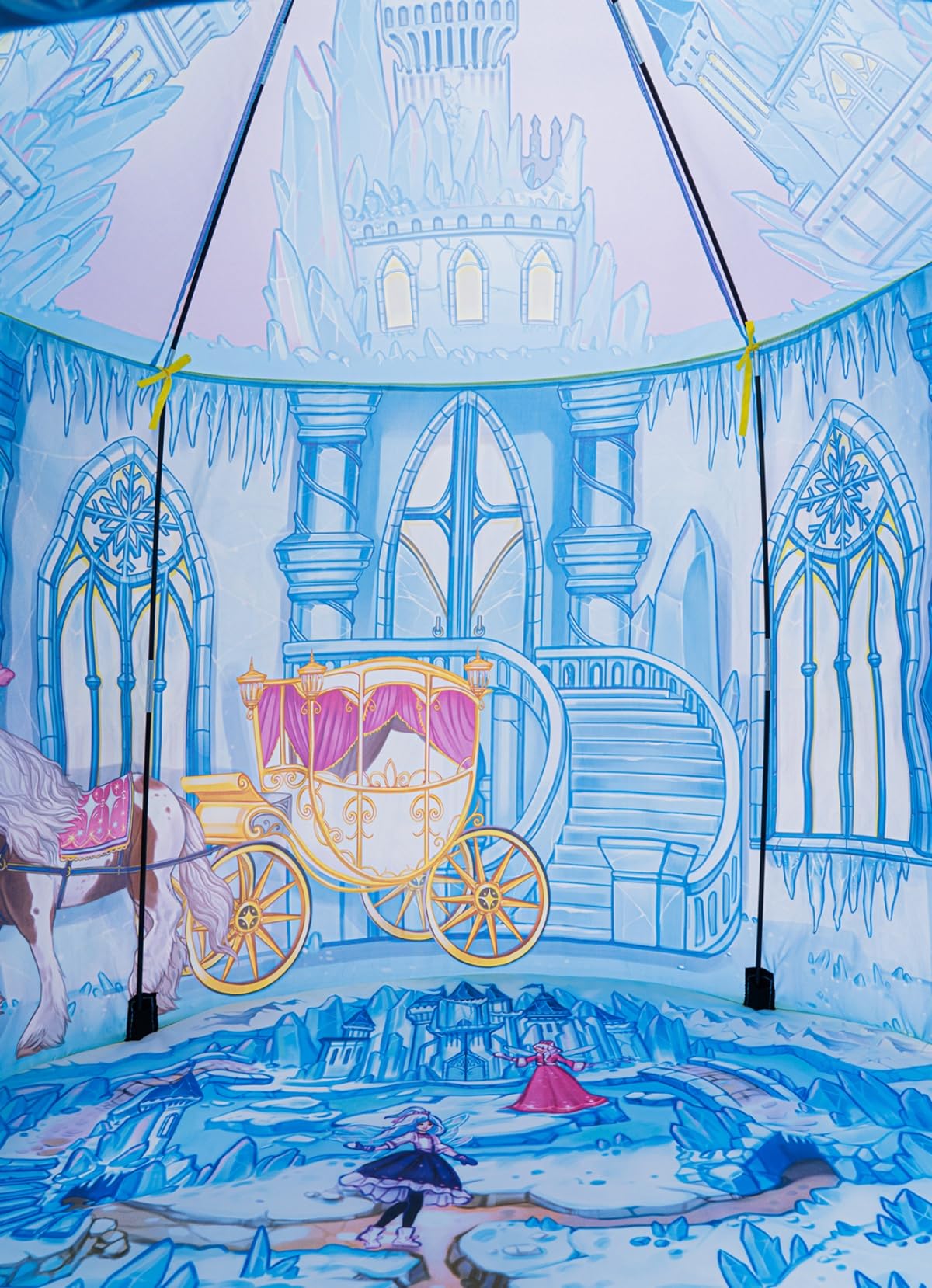 Pop-Up-Spielzelt für Kinder, Kinderspielhaus, blaues Eisschloss, Kinderzelthaus für Mädchen und Jungen