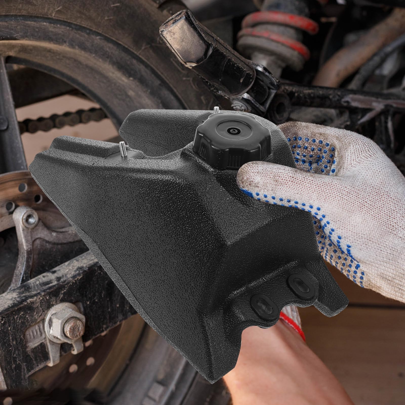 Serbatoio Gas Per Motocicletta In Plastico Nero Capacità Media Per Uso Offroad Con Montaggio Veloce