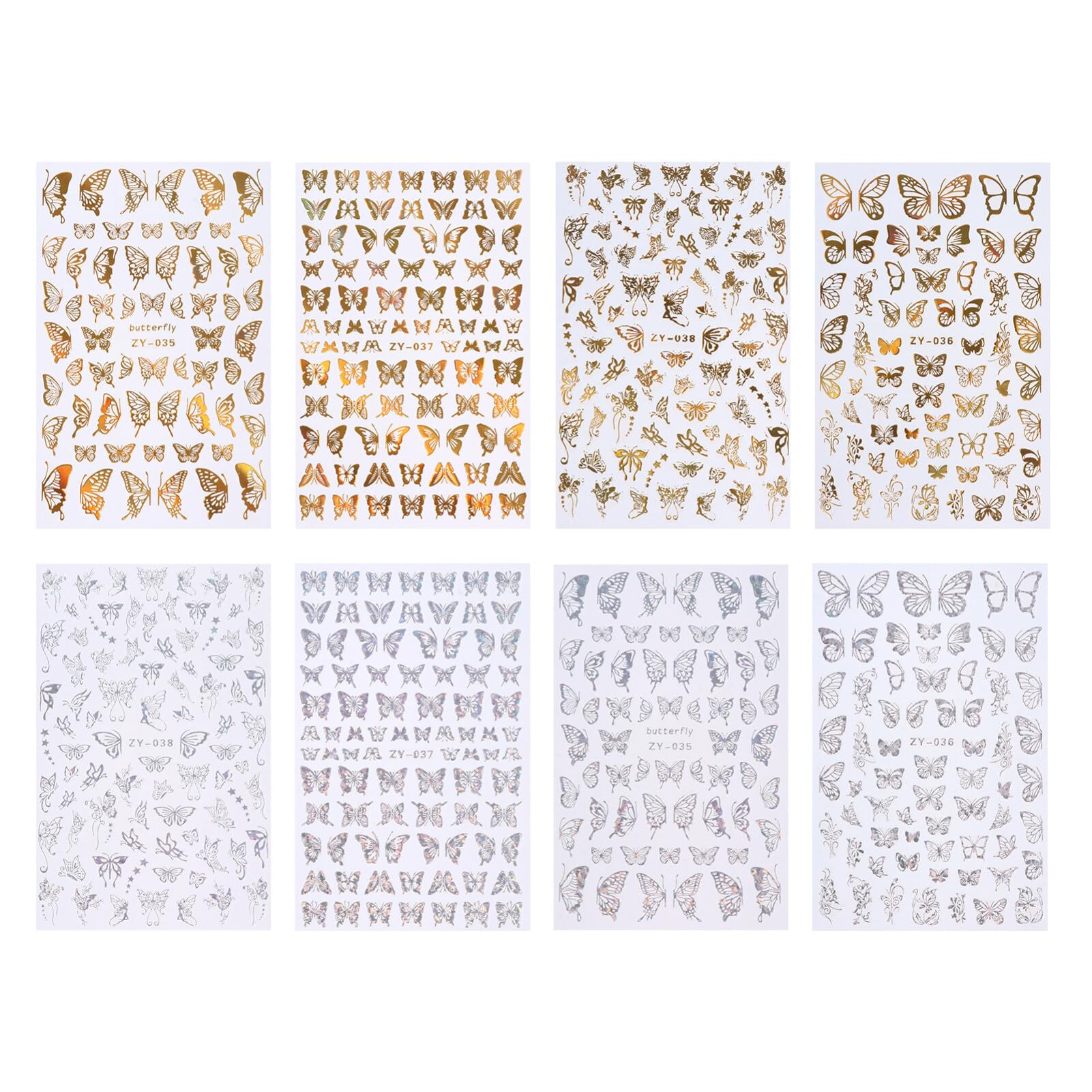 FRCOLOR 24hojas Pegatinas De Uñas De De Decoración Para Manicura Accesorios De Arte Para Uñas Diseños y Fáciles De Usar Para y